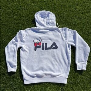 White Fila x Hello Kitty hoodie. Size small
